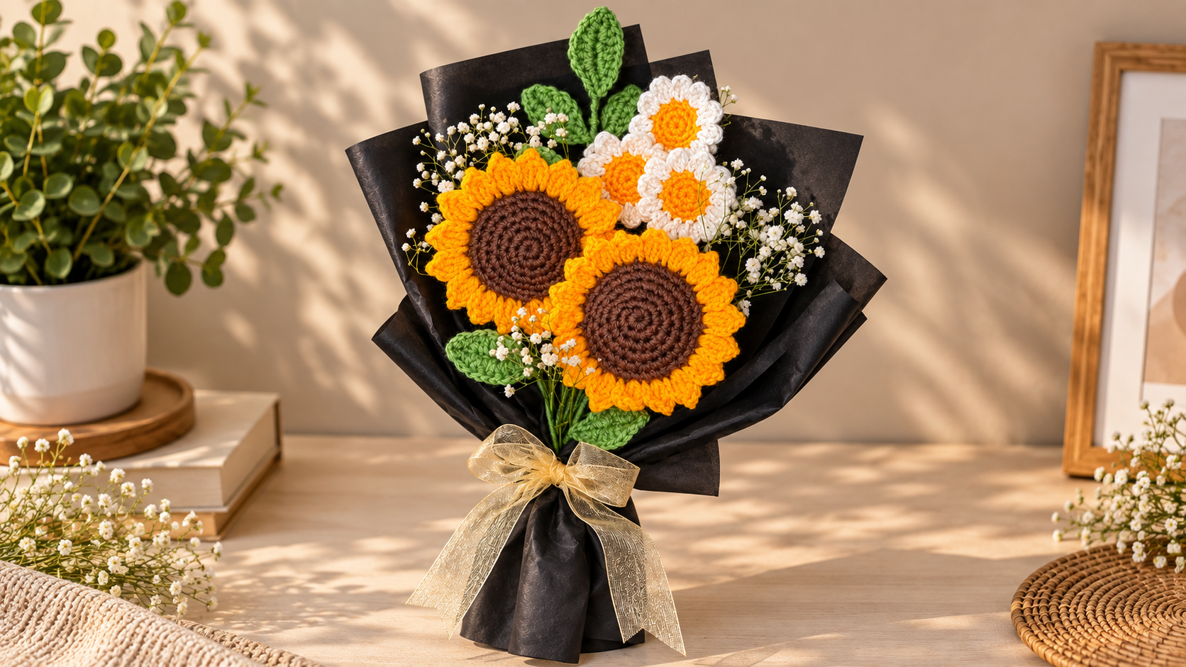 Crocheted Flower Bouquet