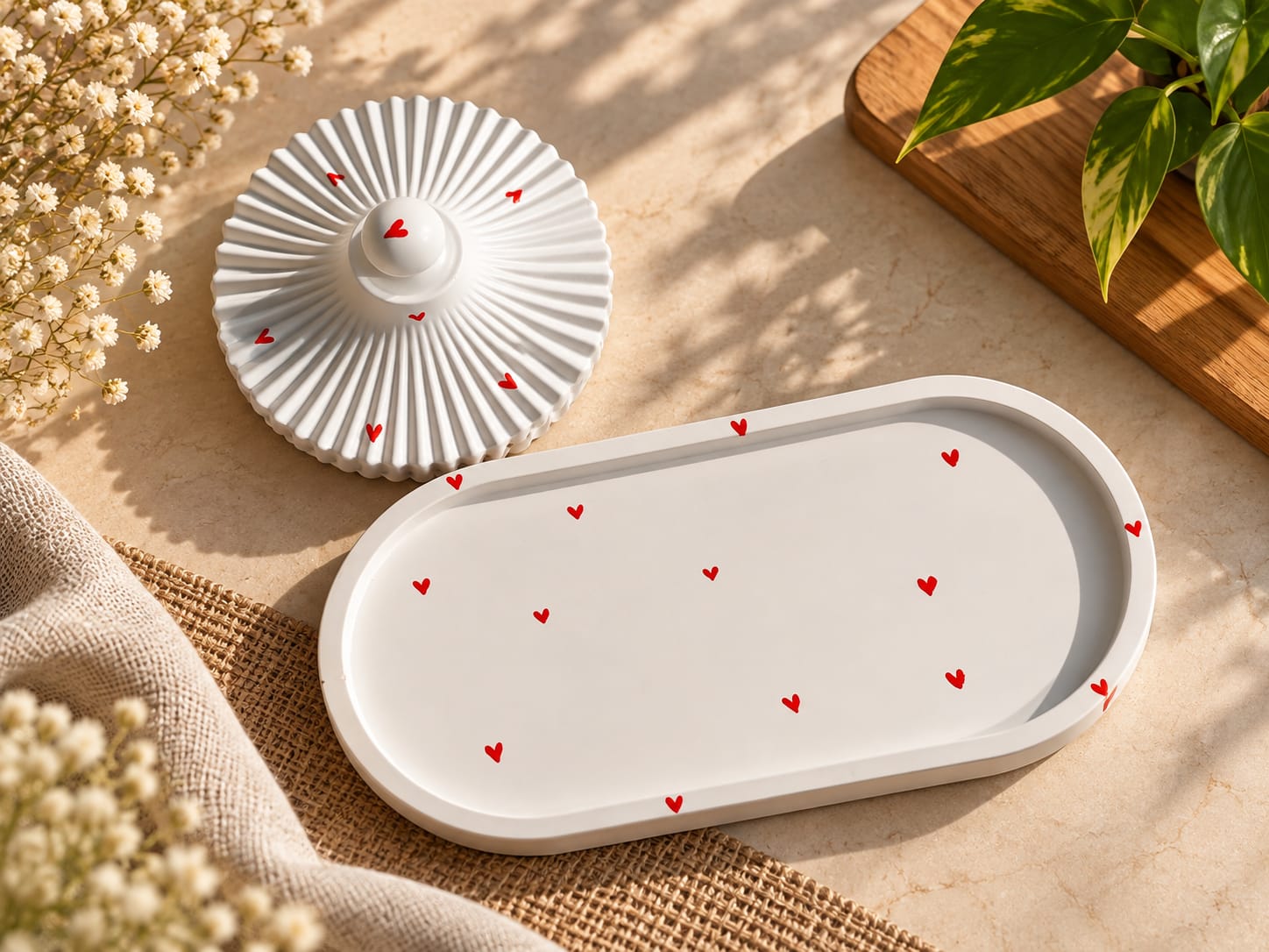 Heart Printed Vessel Set