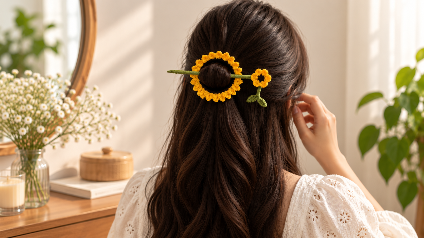 Sunflower Hair Bun Pin