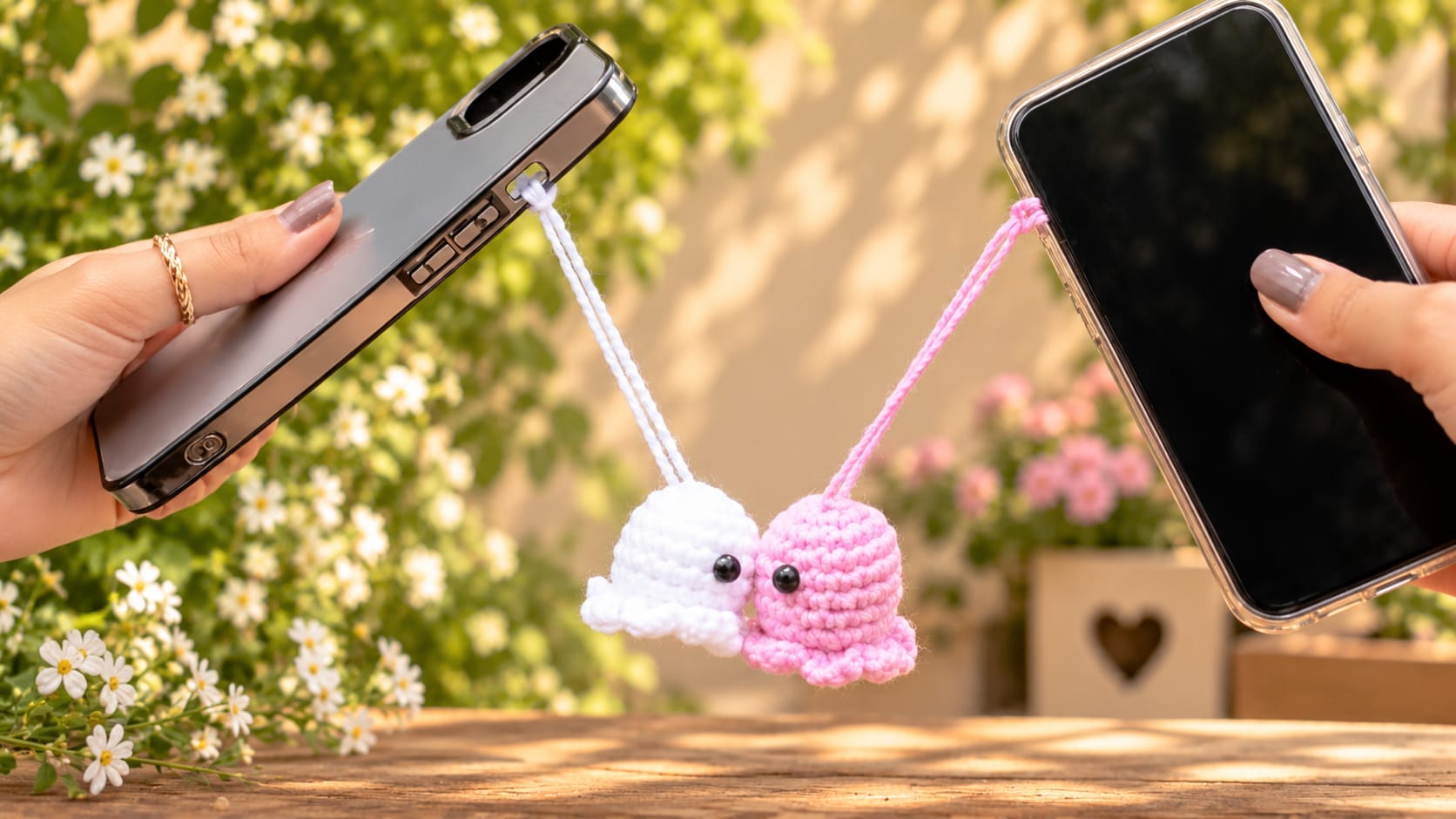 Crochet Couple Phone Charm