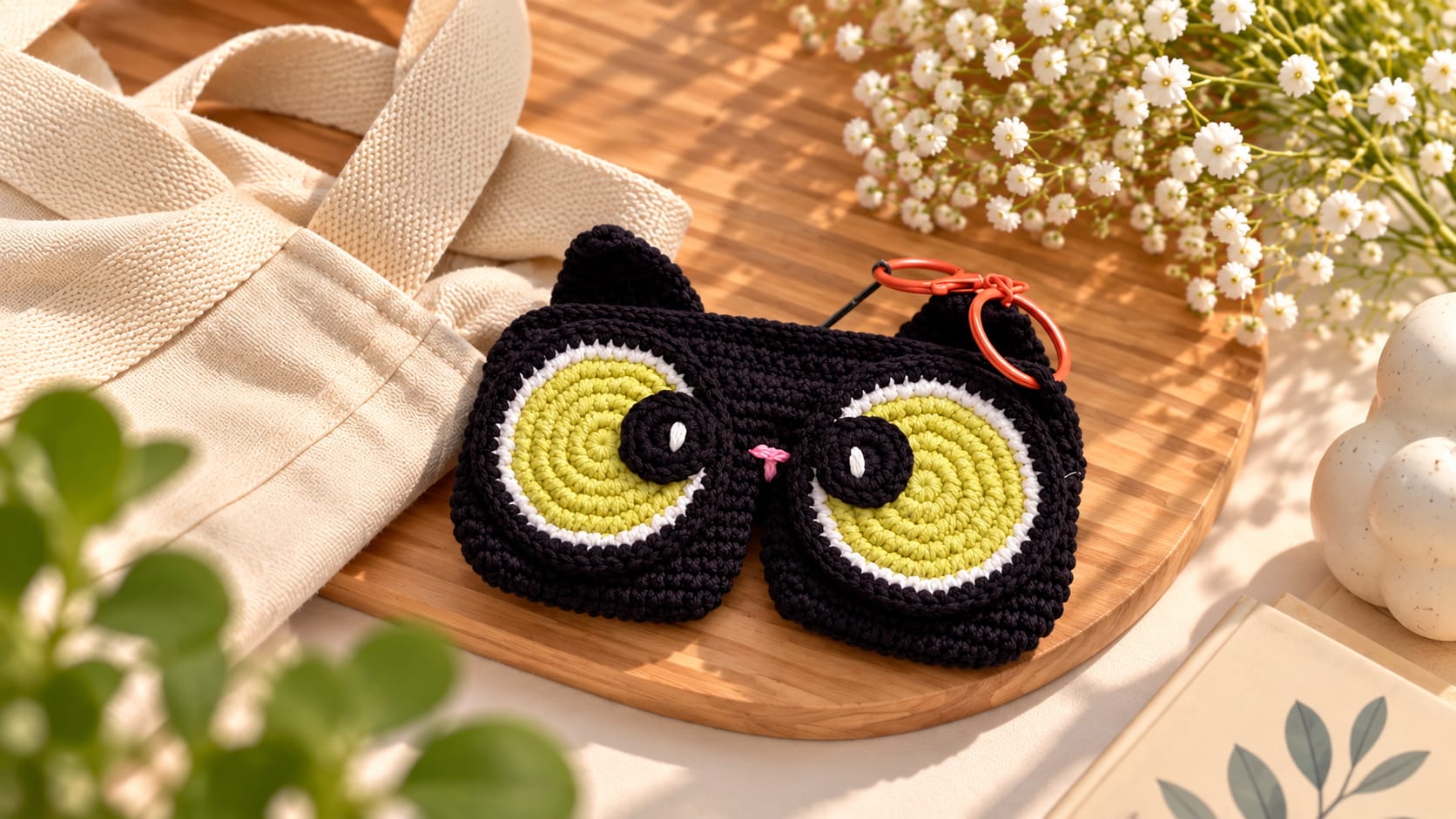 Crochet Cat Mini Pouch