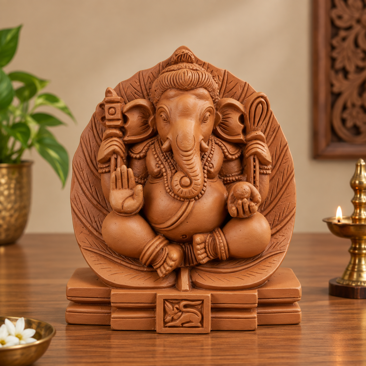 Zunevo Leaf Aura Ganesha